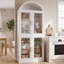  Garde-manger de 62 po de hauteur Zolan avec 4 portes en verre et garde-manger en bois avec 4 tablettes-1584364912
