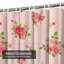 Rideau de douche imperméable à l'eau sans couture rose avec 12 crochets-870787321
