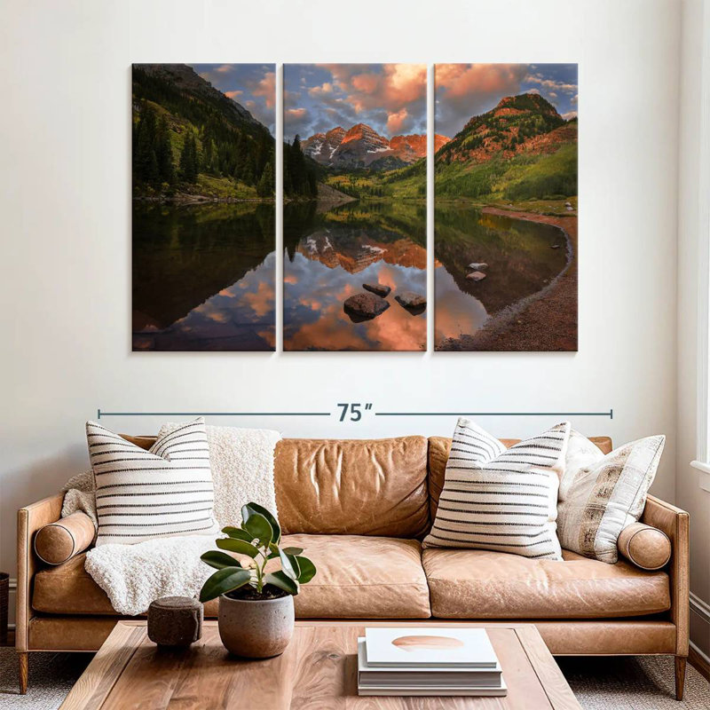 Alvord Maroon Bells Mountain Lake, H 42 po x l 65 po