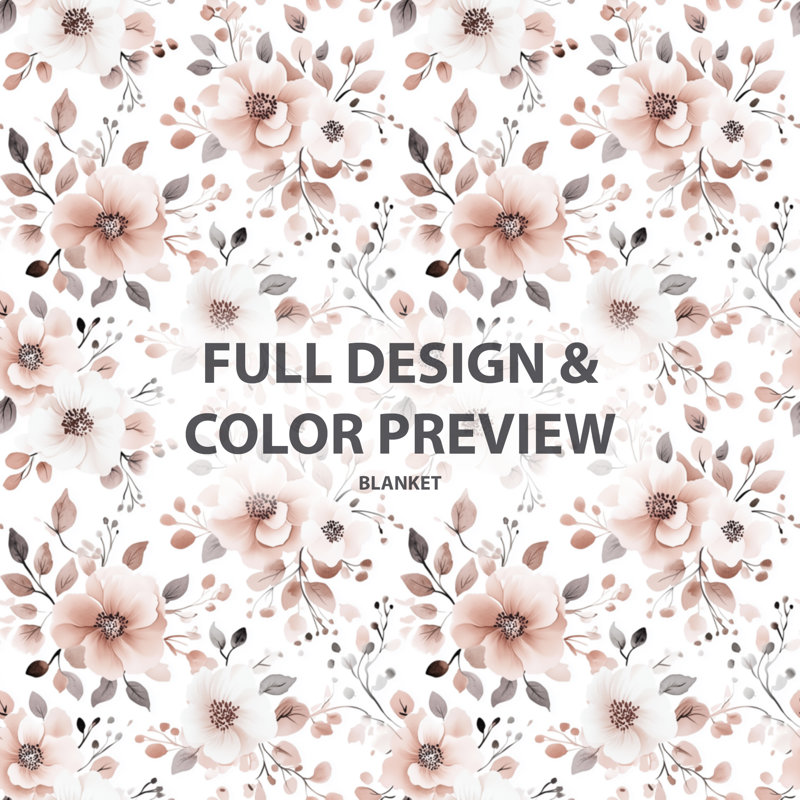 Jeté rose et gris Dusty Bloom II