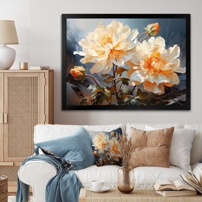White Affodils Romantic Impression I - Floral Wall Art Living Room