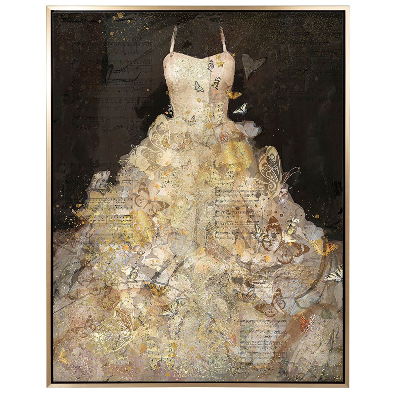 Butterfly Dress, 42" H x 33" W, Framed Print, Espresso