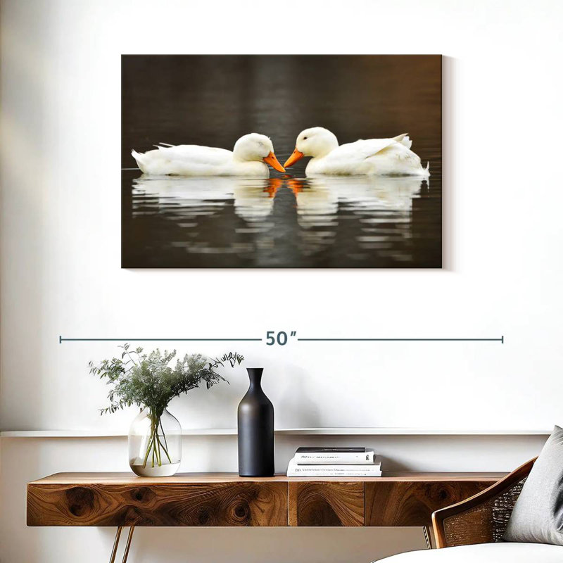 Couple de canards blancs Crowle, H 24 po x l 36 po