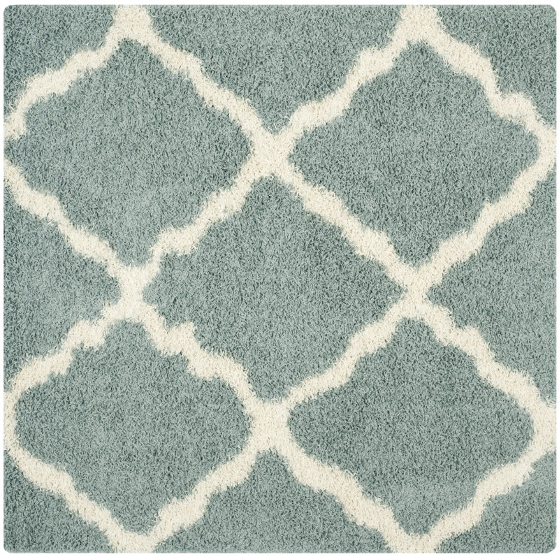 Tapis en polypropylène écume de mer / ivoire Alonnah, Carré 4 pi