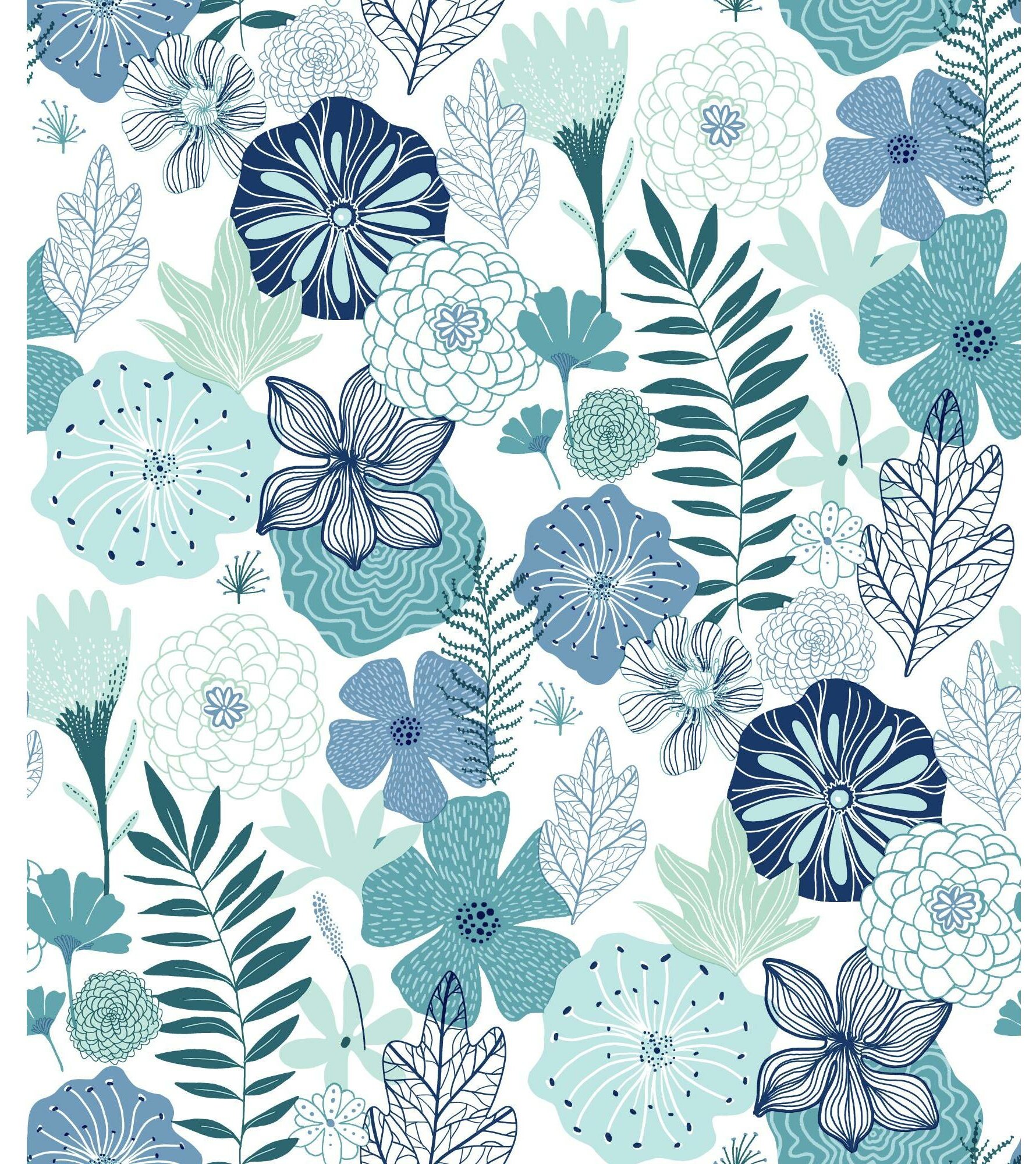 Ebern Designs Weese Peel & Stick Floral Wallpaper & Reviews | Wayfair