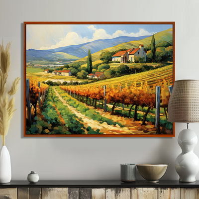 Van Gogh Canvas Wall Art, Sunlit Vineyard Painting Print - Vangogh Sunlit Vineyards II