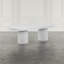 Ensemble de salle à manger à deux piédestaux 102 po Larson - Table blanche avec chaises grises-1054967602-1054967604
