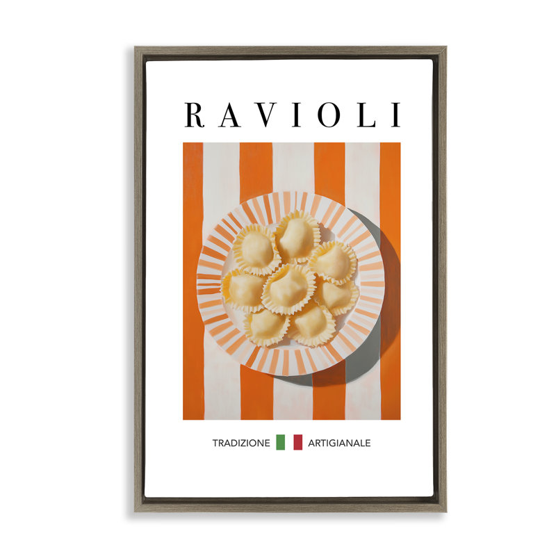 Cadre flottant traditionnel à pâtes Ravioli, design par Andreas Magnusson, Cadre flottant orme Montalcino, H 25 po x l 17 po