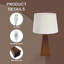 Ensemble de 2 lampes de table en bambou à intensité variable avec abat-jour tambour en lin, base conique-48204124