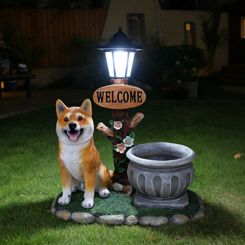 Décoration de jardin pour chien assis Akita