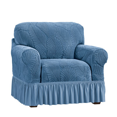 Textured Leaf Design Ruffled Skirt Slipcover