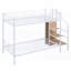 Lit simple superposé en métal avec rangement latéral Garde-robe, L 92,7 po x l 41 po x H 67 po, aucun sommier requis, support solide-1534617335-1534617290