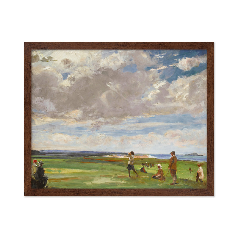 Lady Astor jouant au golf, Poster, 12"H x 16"W, Brown Framed
