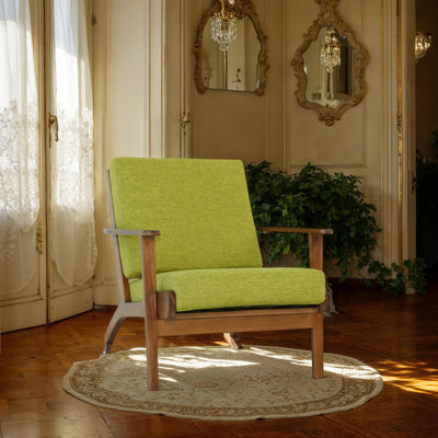 Chaise d'appoint en lin, pieds en bois massif, rembourrage en mousse haute densité, conception ergonomique, assemblage minimal requis
