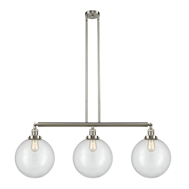 Penman 3 - Light Kitchen Island Pendant, No Bulb Included, Black Antique Brass, Clear