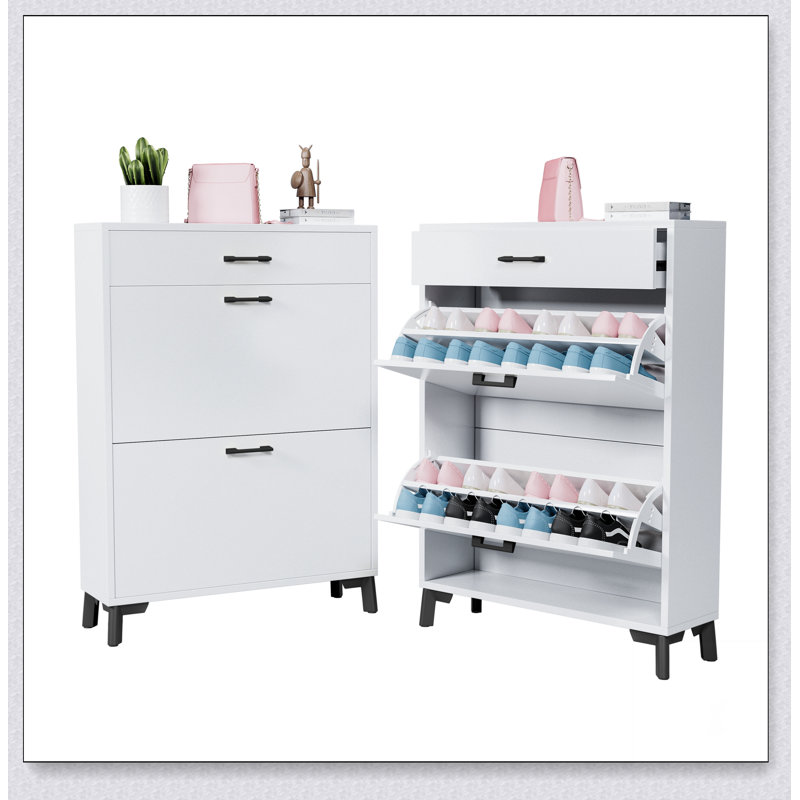 Shoe cabinet Exquisite design, space optimization, high quality materials, home decoration, White, Black