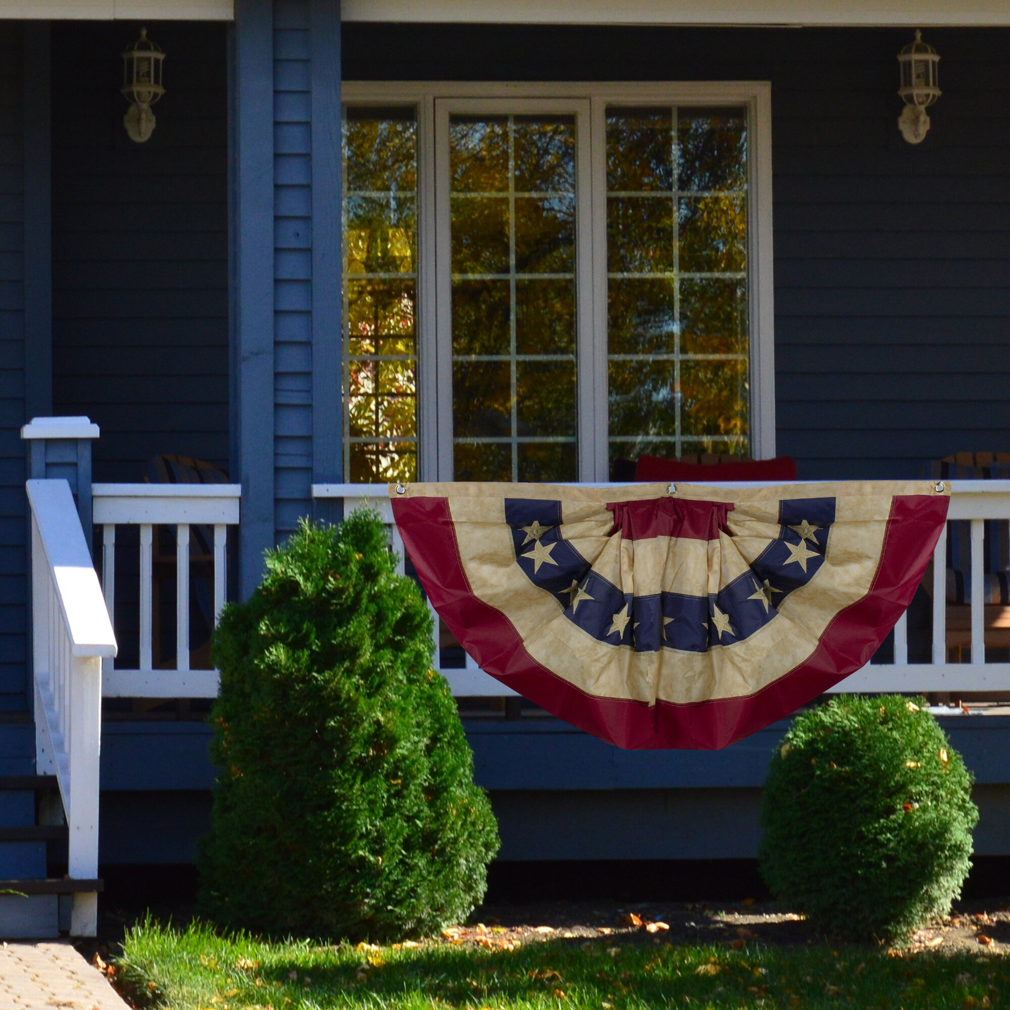 Northlight Seasonal Patriotic Americana Tea-Stained Pleated Bunting ...