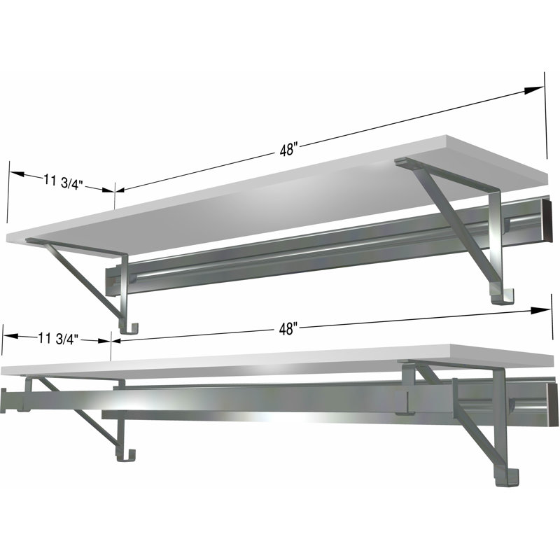 Single Shelf-Hang Closet System with Second Shelf (shelf only), White, 8.5"H x 48"W x 11.75"D
