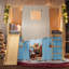 Lit mezzanine Cottage avec glissoire et tente, construction en bois massif, conception peu encombrante-125179373-125179375
