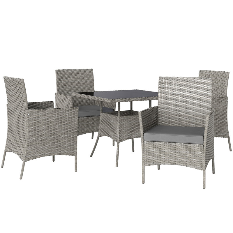 Square 5 - Piece 4 - People 80Cm L Outdoor Table Set
