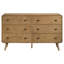 Grande commode à 6 tiroirs Ryb, pieds en angle, bois d'hévéa brun Ryb