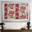 Motif floral répétitif (rouge et blanc) - William Morris - reproduction encadrée avec passe-partout et verre - c. Fin du 19e siècle-1630163285-1630163288-1630163290