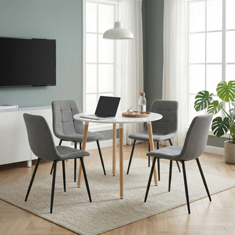 Nero Dining Table, White, 74cm H x 80cm W x 80cm D