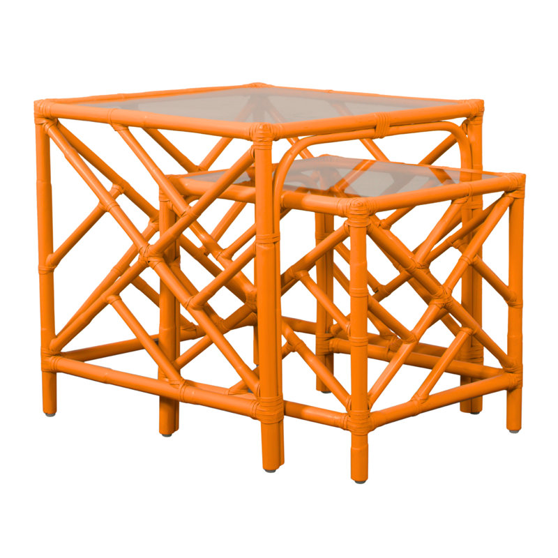 Tables gigognes Chippendale, Orange citron