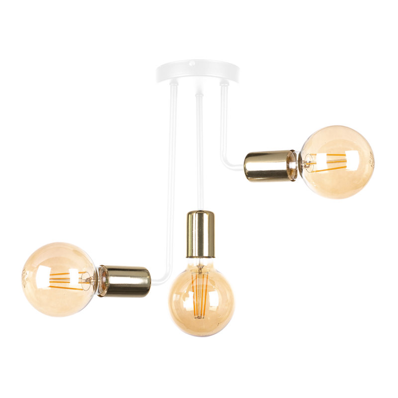 Ailani Flush Mount and Semi Flush Mount, White/Gold