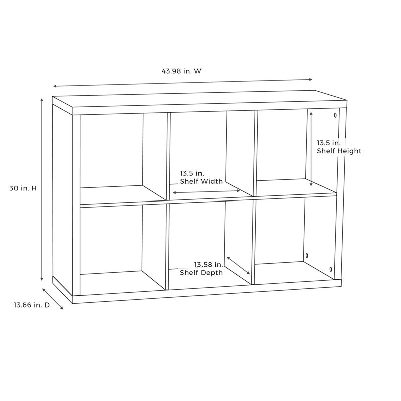 6 Cube Storage Shelf Organizer Bookshelf With Back Panel, Easy Assembly, Wood, White Finish