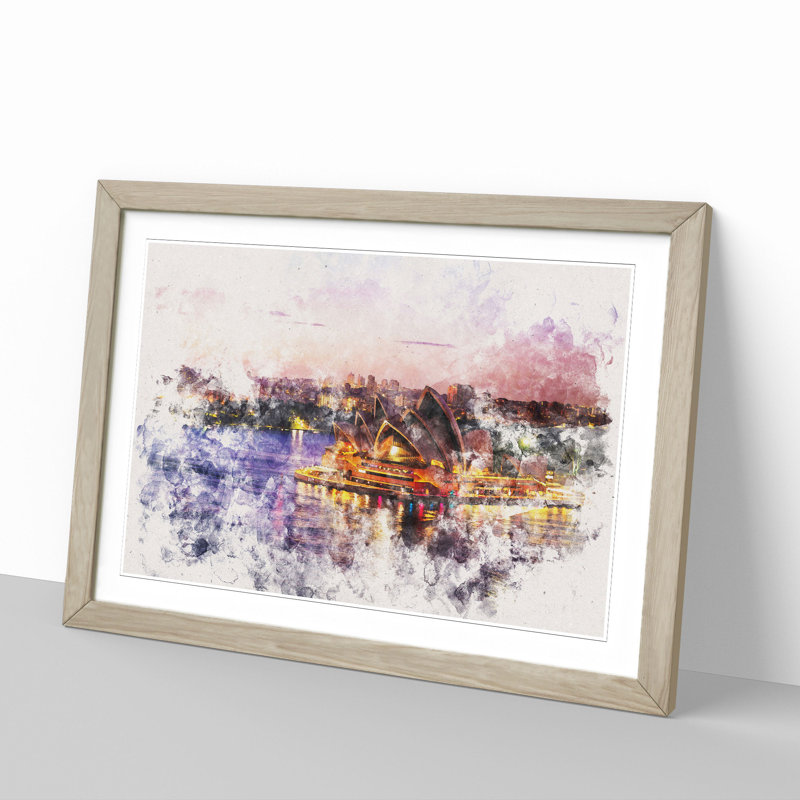 Sydney Opera House Vol.2 - Picture Frame Painting, 36cm H x 48cm W x 2cm D, Oak Framed