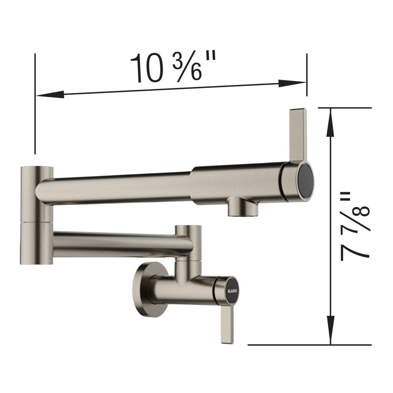 Culina II Wall-Mounted Pot Filler, Satin Platinum
