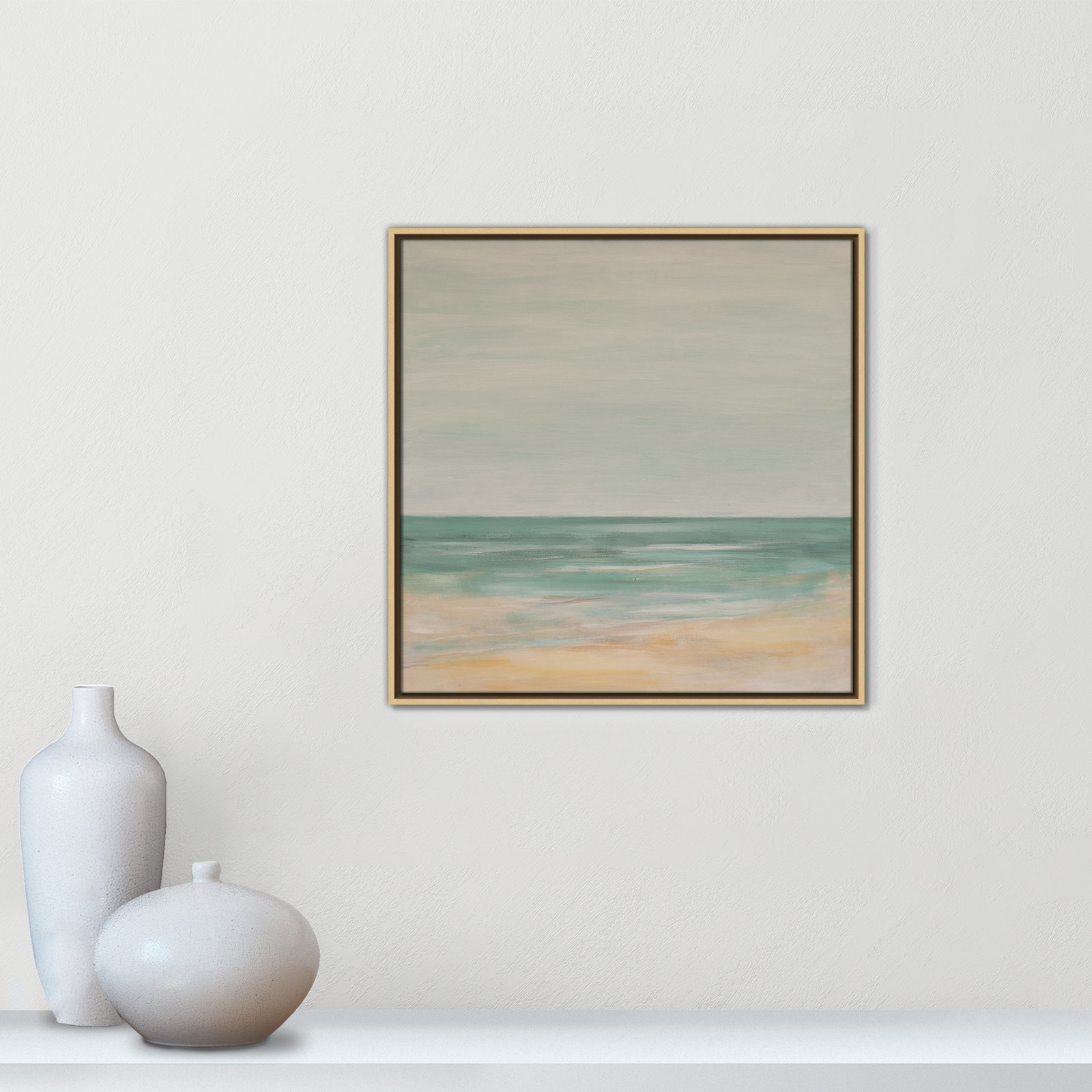 Horizon Print by S.H. Khan, 25.5" H x 25.5" W, Natural