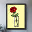 Reproduction d'art encadrée noire rétro rose rouge-1426635336