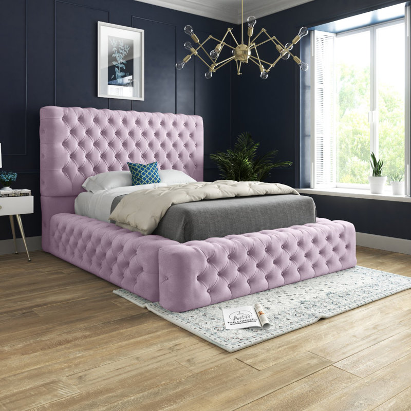 Aldon Upholstered Bed, Single (3'), Pink