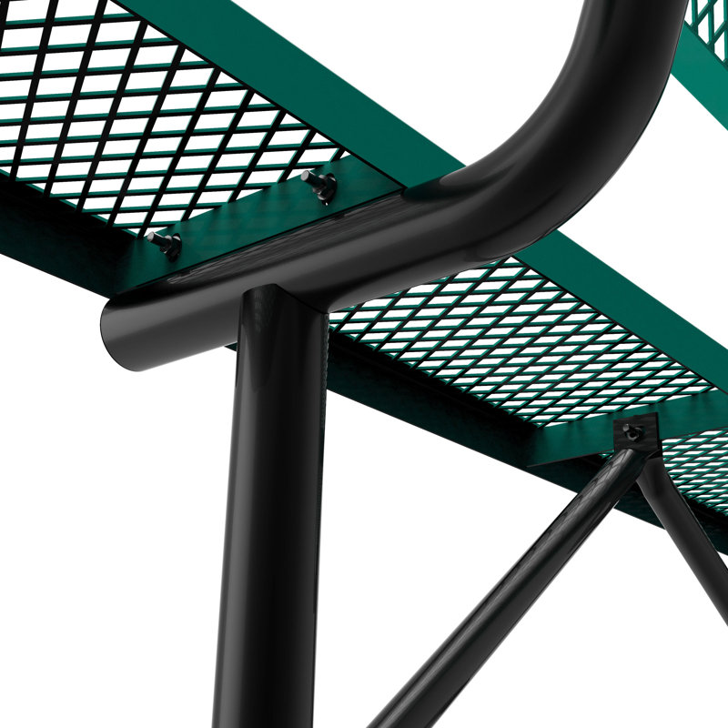 Banc d'extérieur en métal avec ancrage Kristy, Vert