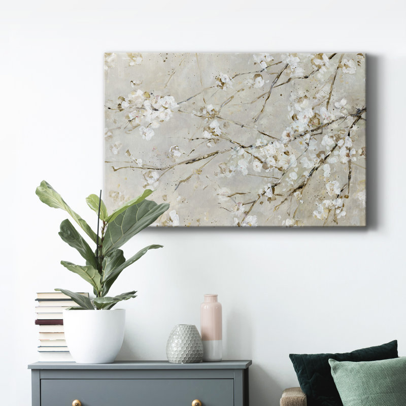 Confettis en fleurs - peinture sur toile tendue, H 60 po x l 40 po x P 1 po