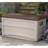 Suncast 78 Gallon Water Resistant Resin Deck Box with Wheels in Light Taupe/Mocha