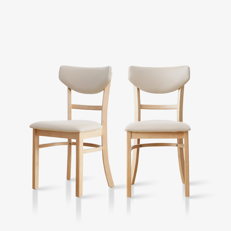 Ensemble de 2 chaises d'appoint rembourrées Halo, Naturel
