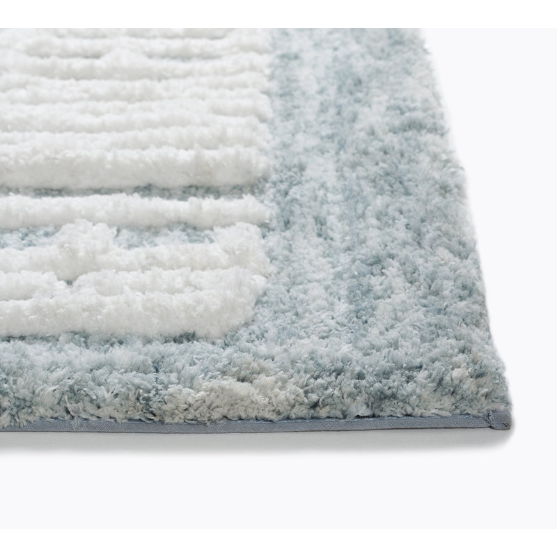 Teal Polyester Get Naked Typography Bath Rug, 24" x 60"