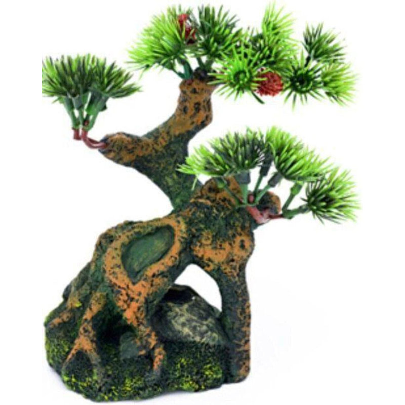 Deco-replicas 6” Bonsai Tree On Rocks Aquarium Decoration