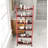 Red 6-Tier Rolling Cart Gap Kitchen Slim Slide Out Storage Tower Rack with Wheels-104579784