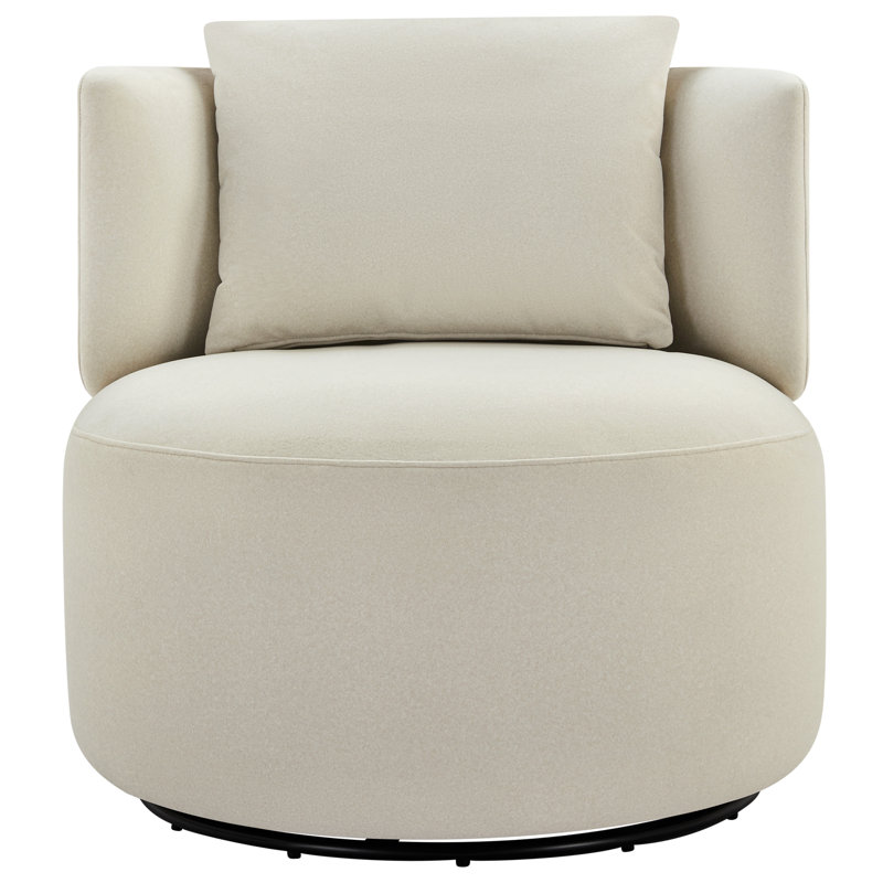 Fauteuil d'appoint pivotant Gracie, Velours naturel Vesper