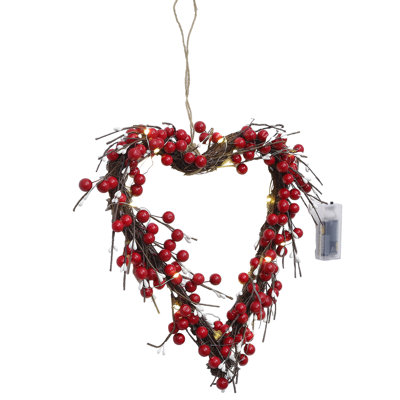 Faux Lighted 35cm Wreath