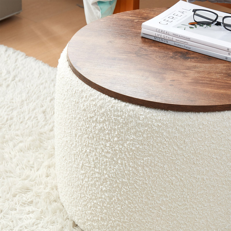 2East Upholstered Ottoman, White 