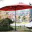 Parasol extérieur à double face 14,8 pi (orange). Toile 100%, fabrication de parasol. Pour la cour, la piscine, la pelouse et le jardin - Structure. Idéal-120996091