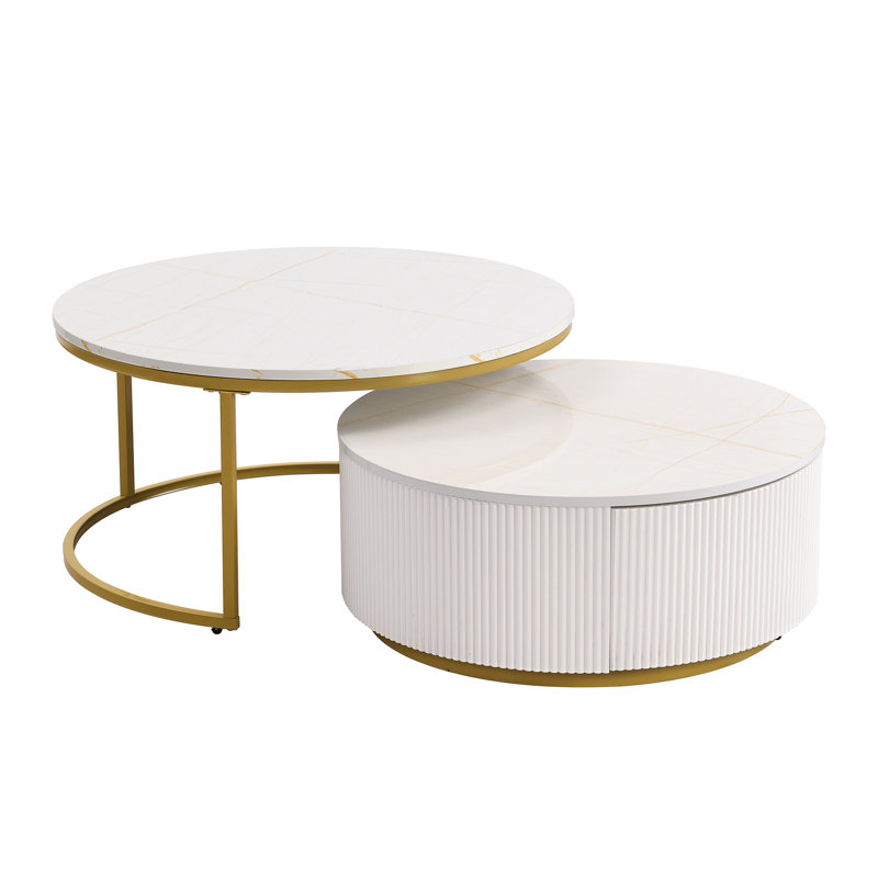 Table basse gigogne Lugenia, Blanc