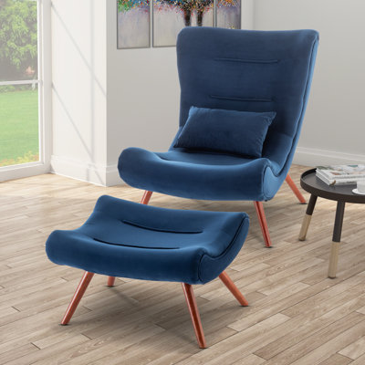 Bertita Upholstered With Footstool Armless