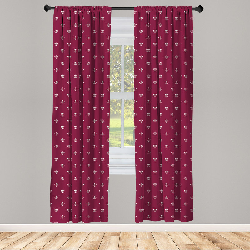 Fleur De Lis Semi-Sheer Rod Pocket Curtain Panels, 28" x 63"