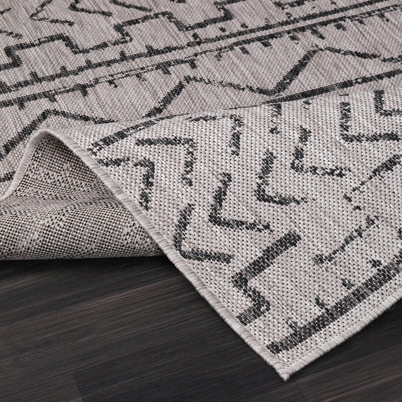 Tapis intérieur / extérieur gris Waikiki, Rectangle 4 pi x 6 pi